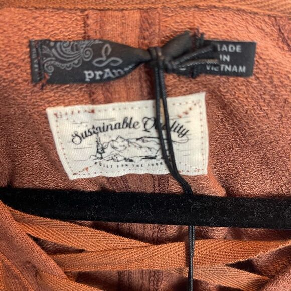 PrAna Cozy Up Terry Dress Raux Heather Lace-up V-Neck Lounge NWT. XS - Picture 7 of 10